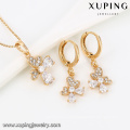 63954 cheap fashion jewelry made in china 18k white zircon stone elegant earring and pendant gold plated jewelry sets